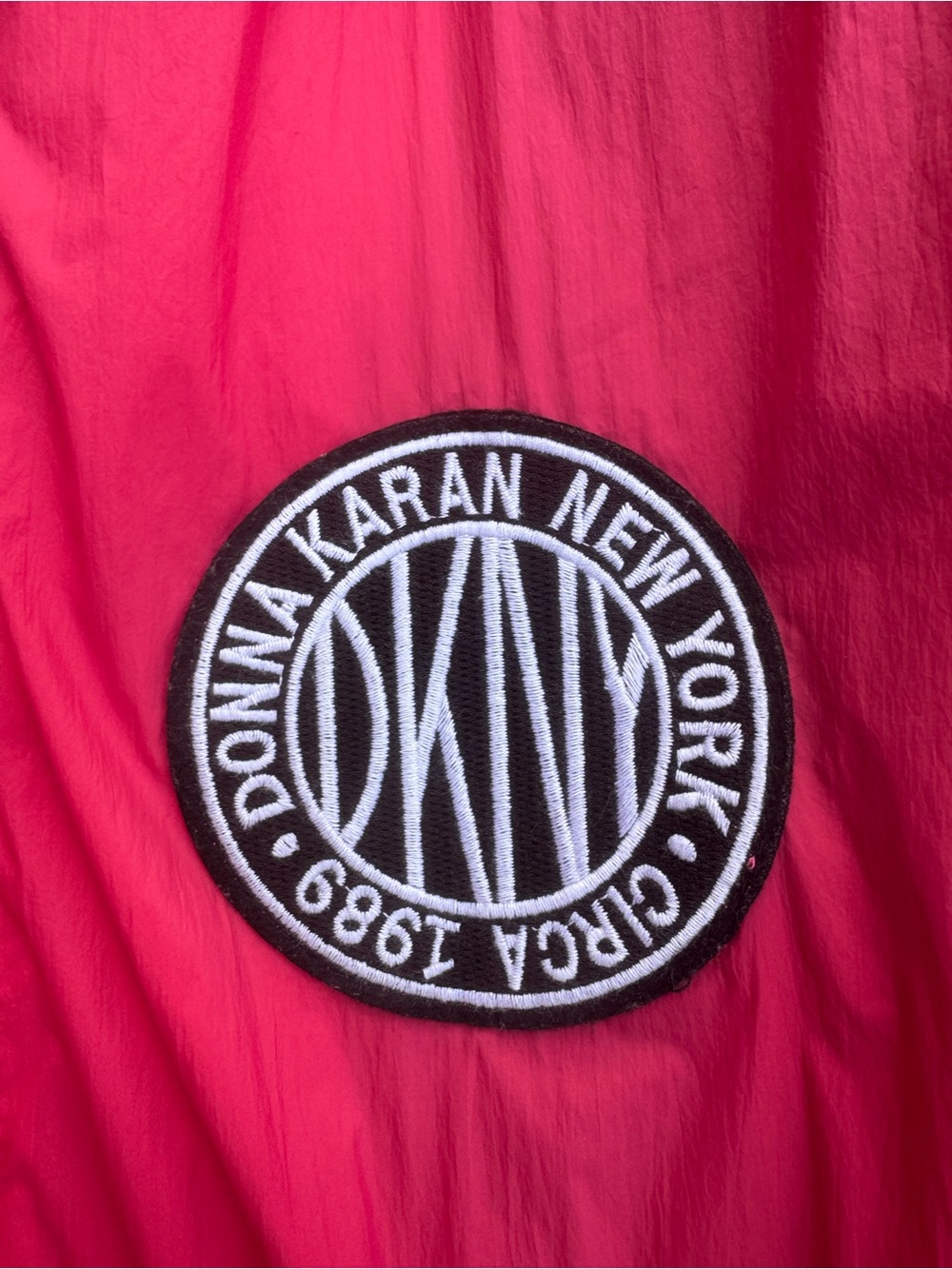 DKNY Red Lightweight Hooded Windbreaker Women’s XL - Picture 5 of 14